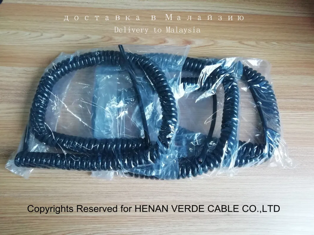 PVC TPU Coiled Wire Sensor Auto Instrument Cable Spiral Coiled Cable
